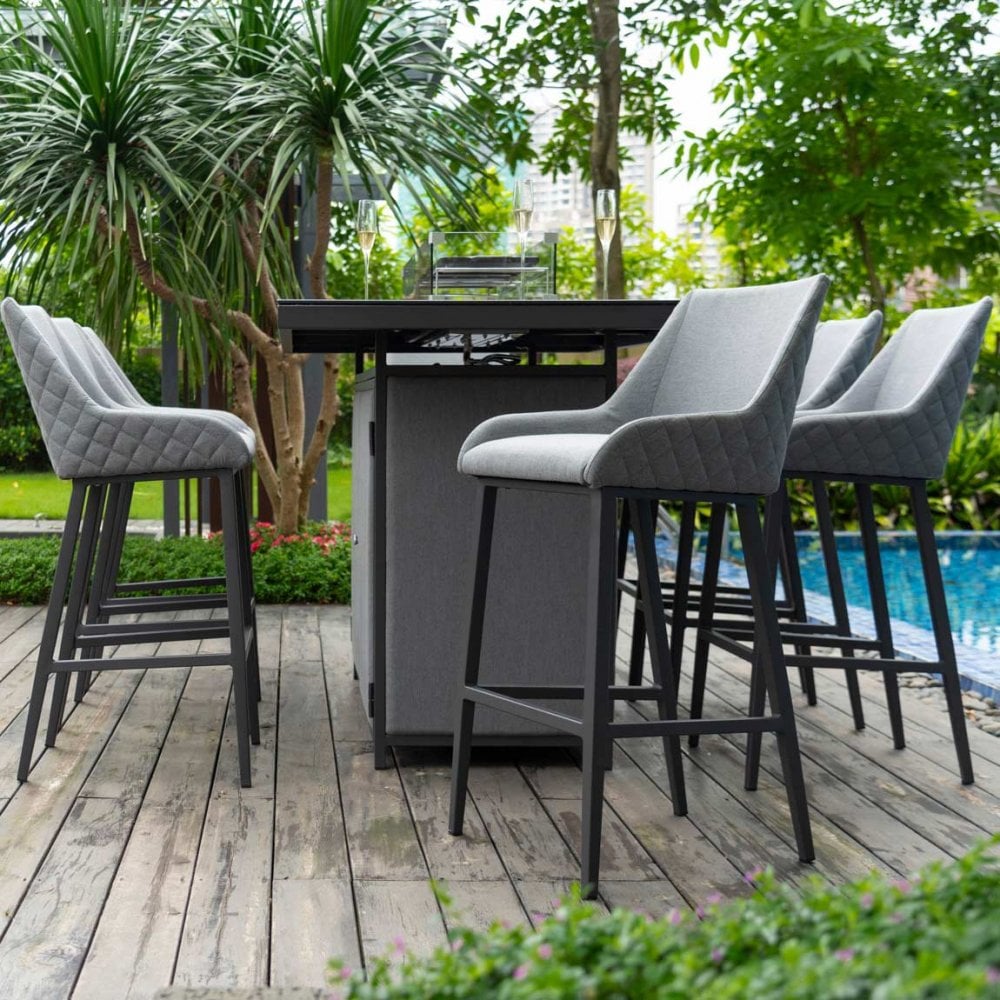 Regal 8 Seat Rectangular Fire Pit Bar Set
