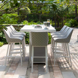 Regal 8 Seat Rectangular Fire Pit Bar Set