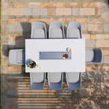 Regal 8 Seat Rectangular Fire Pit Bar Set