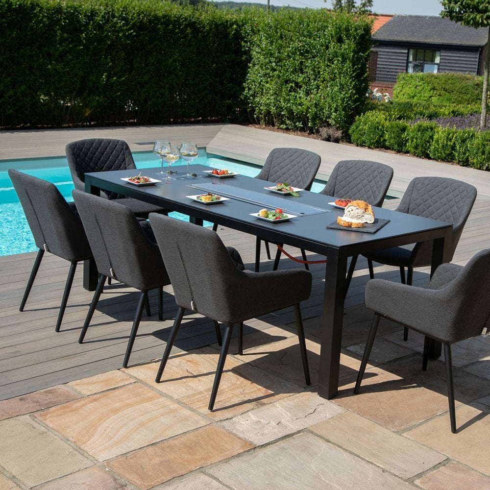Zest 8 Seat Rectangular Fire Pit Dining Set