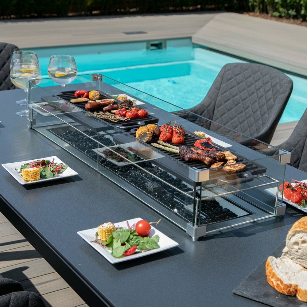 Zest 8 Seat Rectangular Fire Pit Dining Set