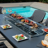 Zest 8 Seat Rectangular Fire Pit Dining Set