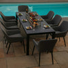 Zest 8 Seat Rectangular Fire Pit Dining Set