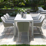Zest 8 Seat Rectangular Fire Pit Dining Set