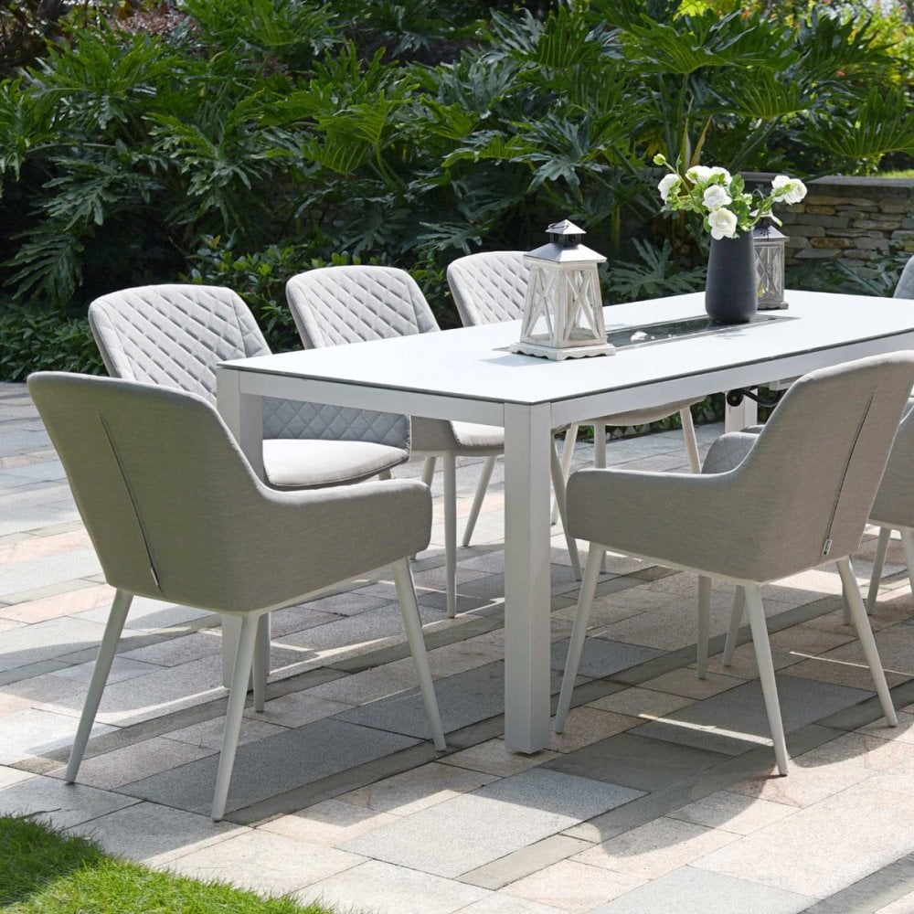 Zest 8 Seat Rectangular Fire Pit Dining Set