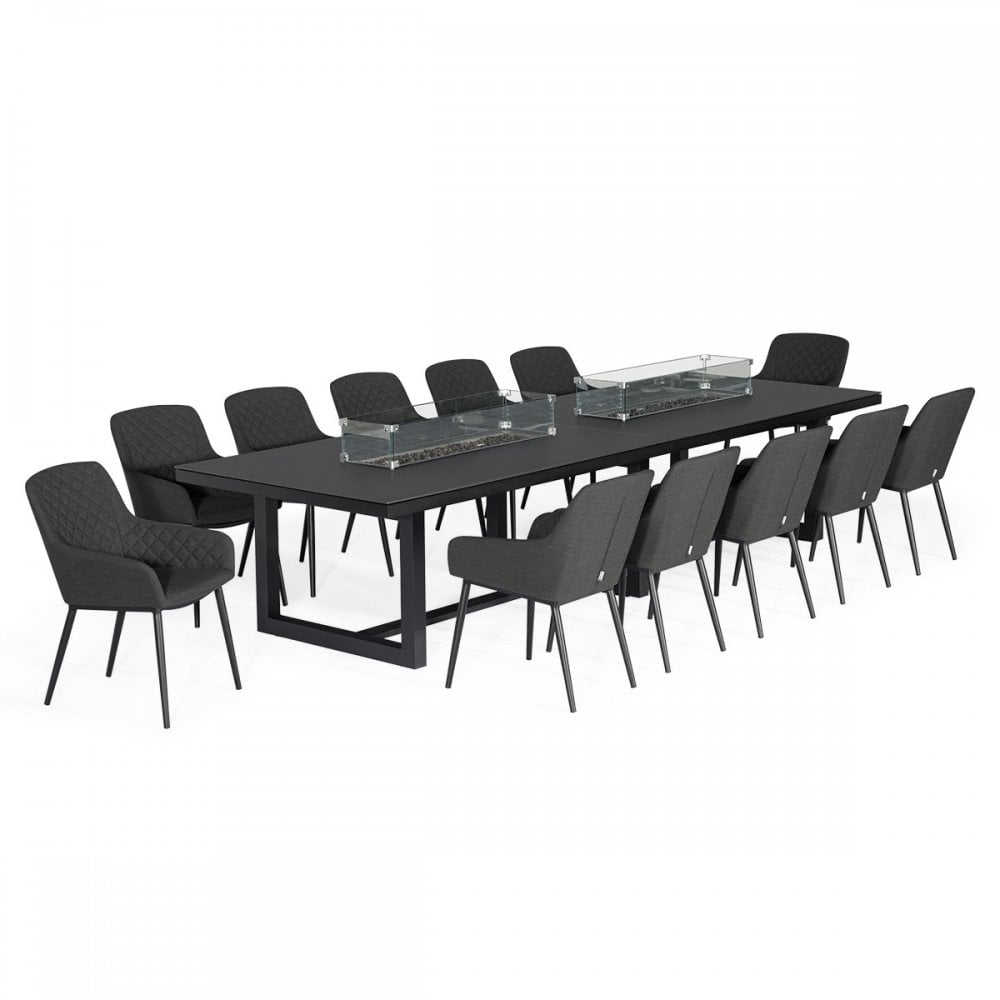 Zest 12 Seat Rectangular Fire Pit Dining Set