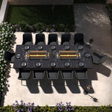 Zest 12 Seat Rectangular Fire Pit Dining Set