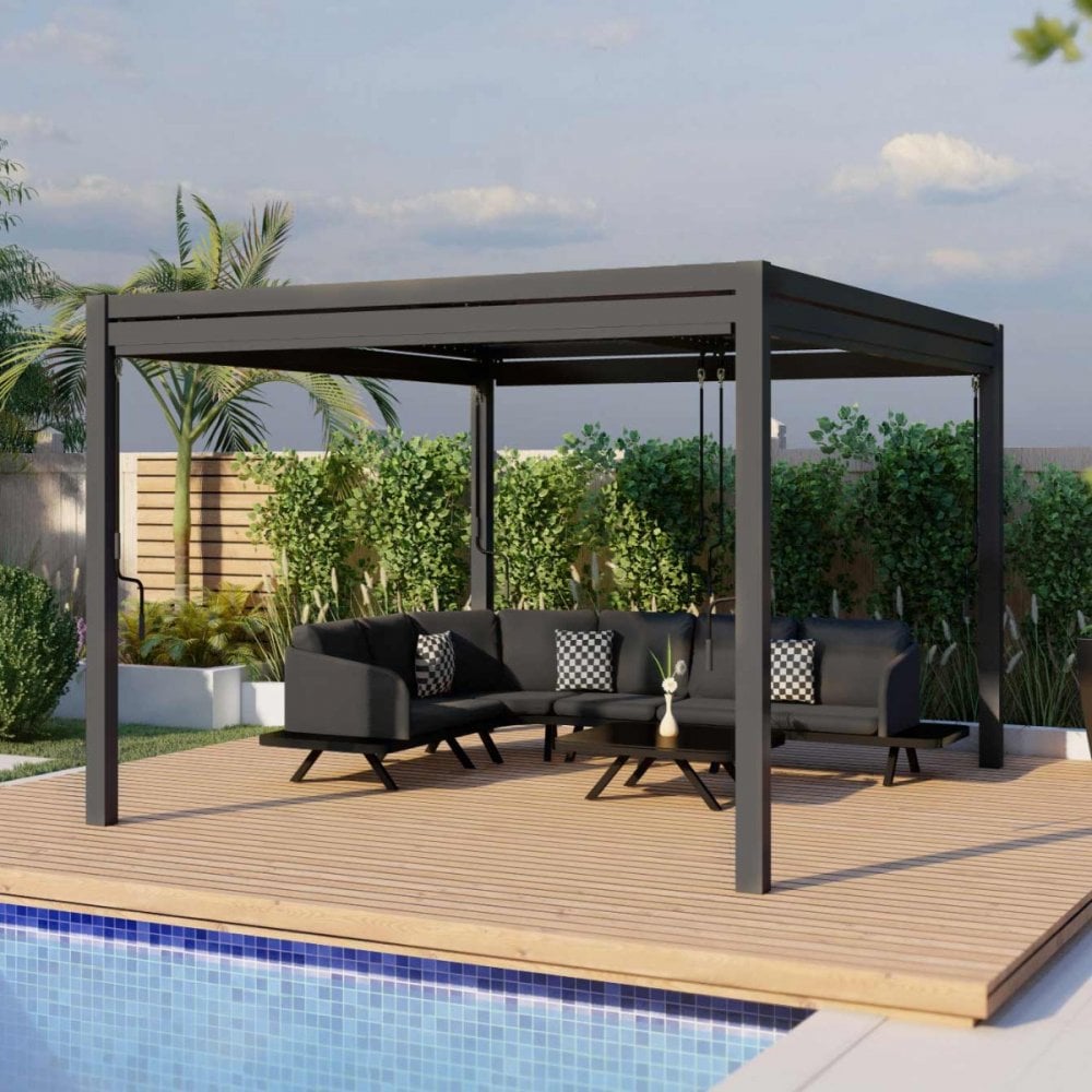 Como Pergola Aluminium Rectangular 30x40 with 4 Drop Sides