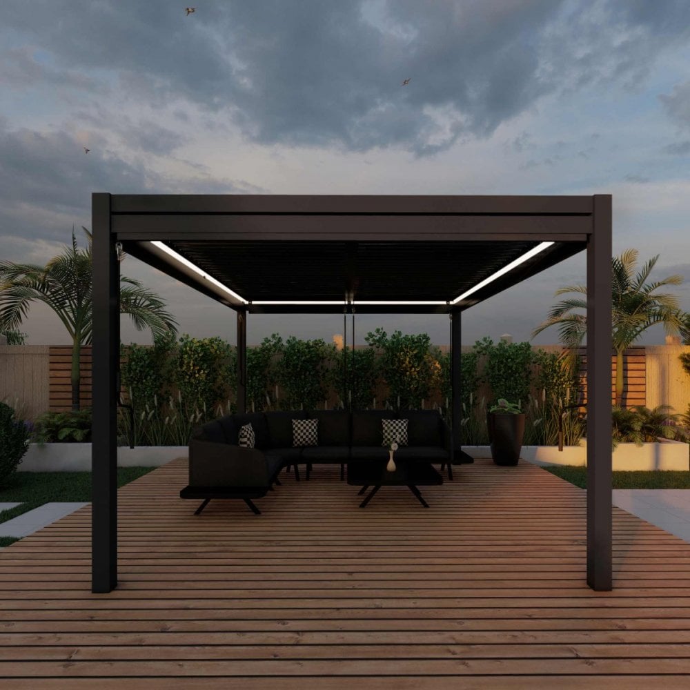 Como Pergola Aluminium Square 40x40 with 4 Drop Sides