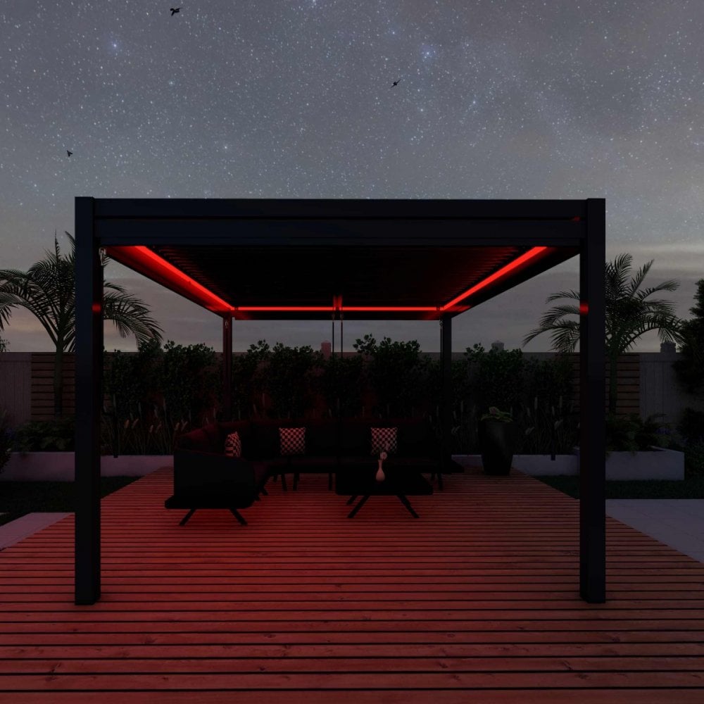 Como Pergola Aluminium Square 40x40 with 4 Drop Sides