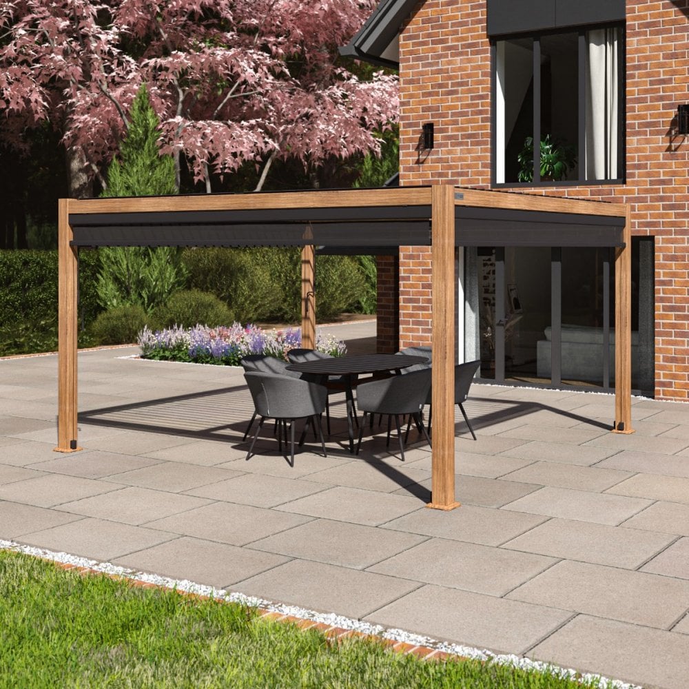 Como Pergola Aluminium Square 40x40 with 4 Drop Sides