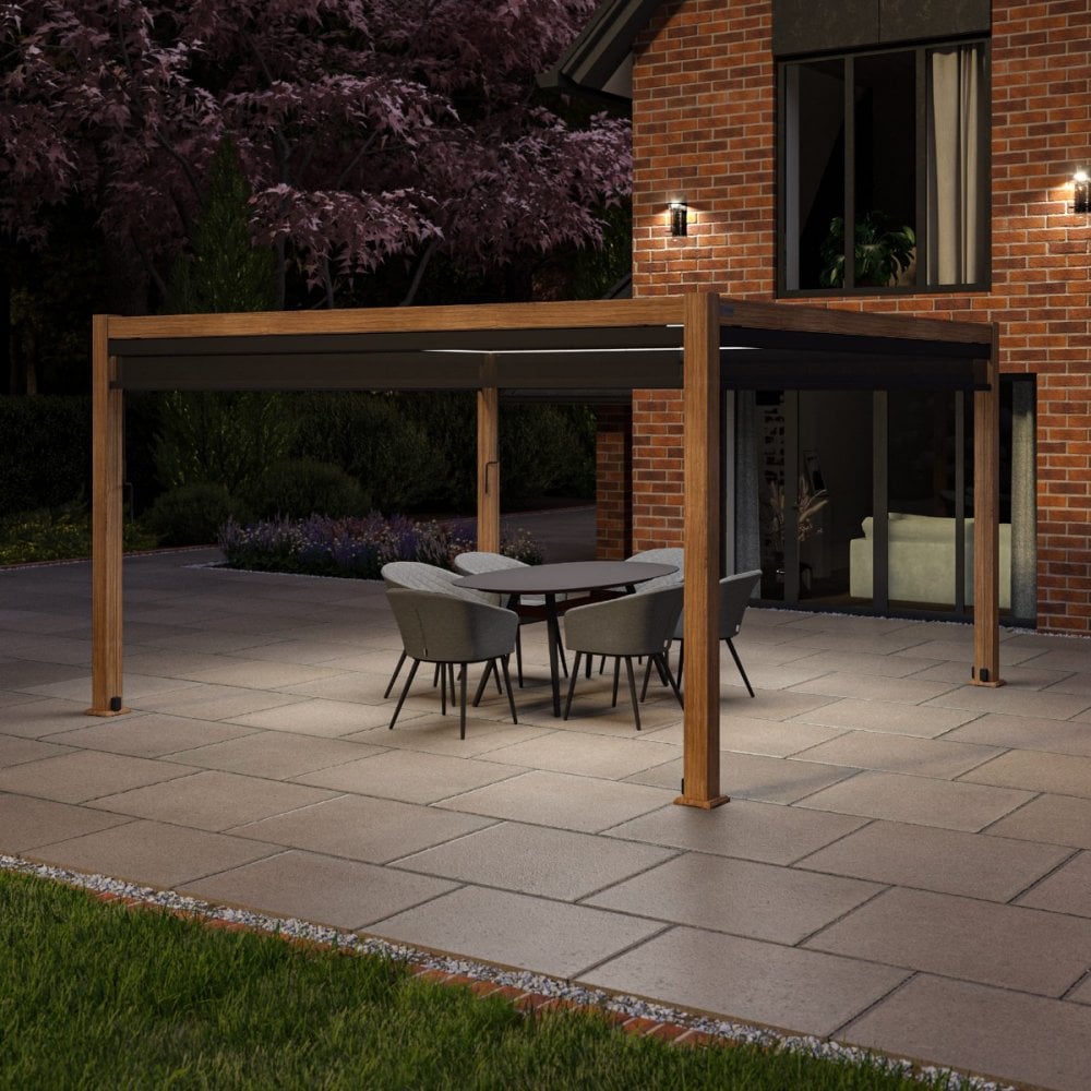 Como Pergola Aluminium Square 40x40 with 4 Drop Sides