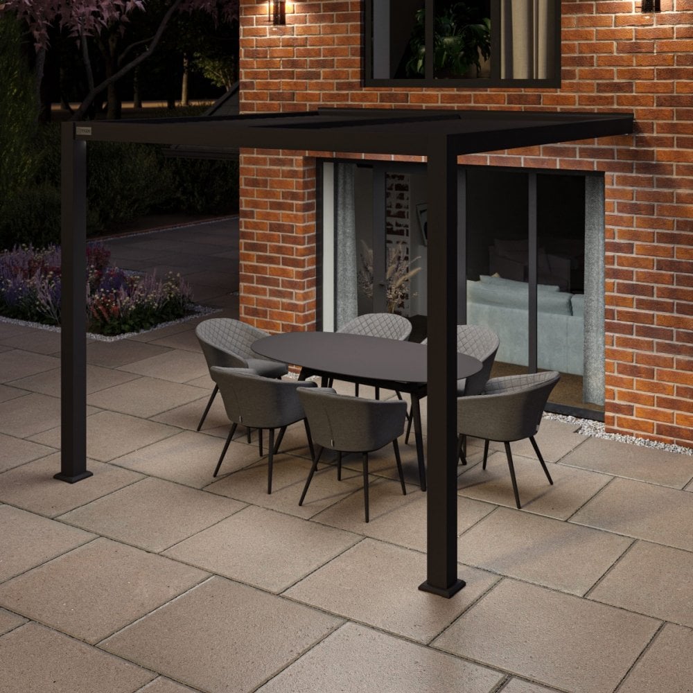 Como Pergola Aluminium Lean-to Wall 30x30 Frame Only / Grey