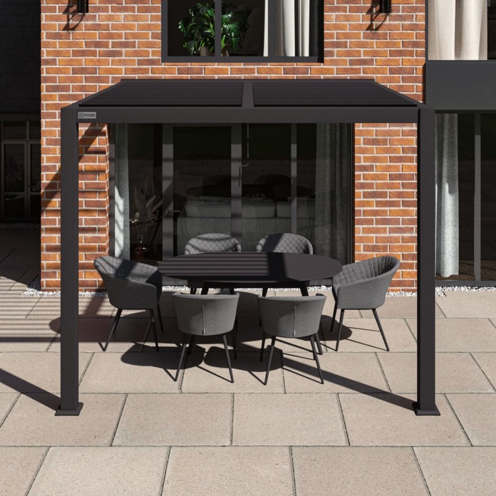 Como Pergola Aluminium Lean-to Wall 30x30 Frame Only / Grey