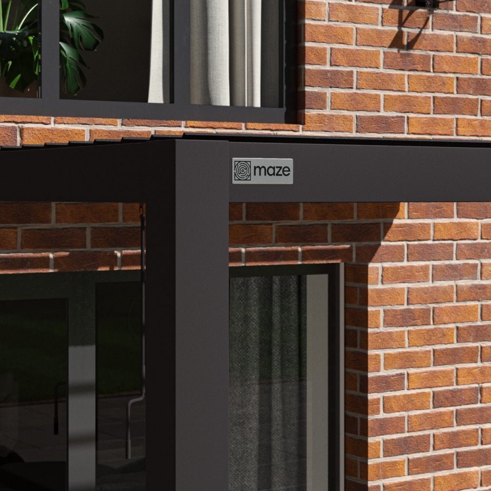 Como Pergola Aluminium Lean-to Wall 30x30 Frame Only / Grey
