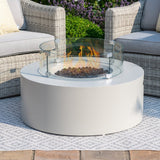 90D Round Gas Fire Pit(includes glass surround, and fire stones)