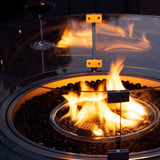 90D Round Gas Fire Pit(includes glass surround, and fire stones)