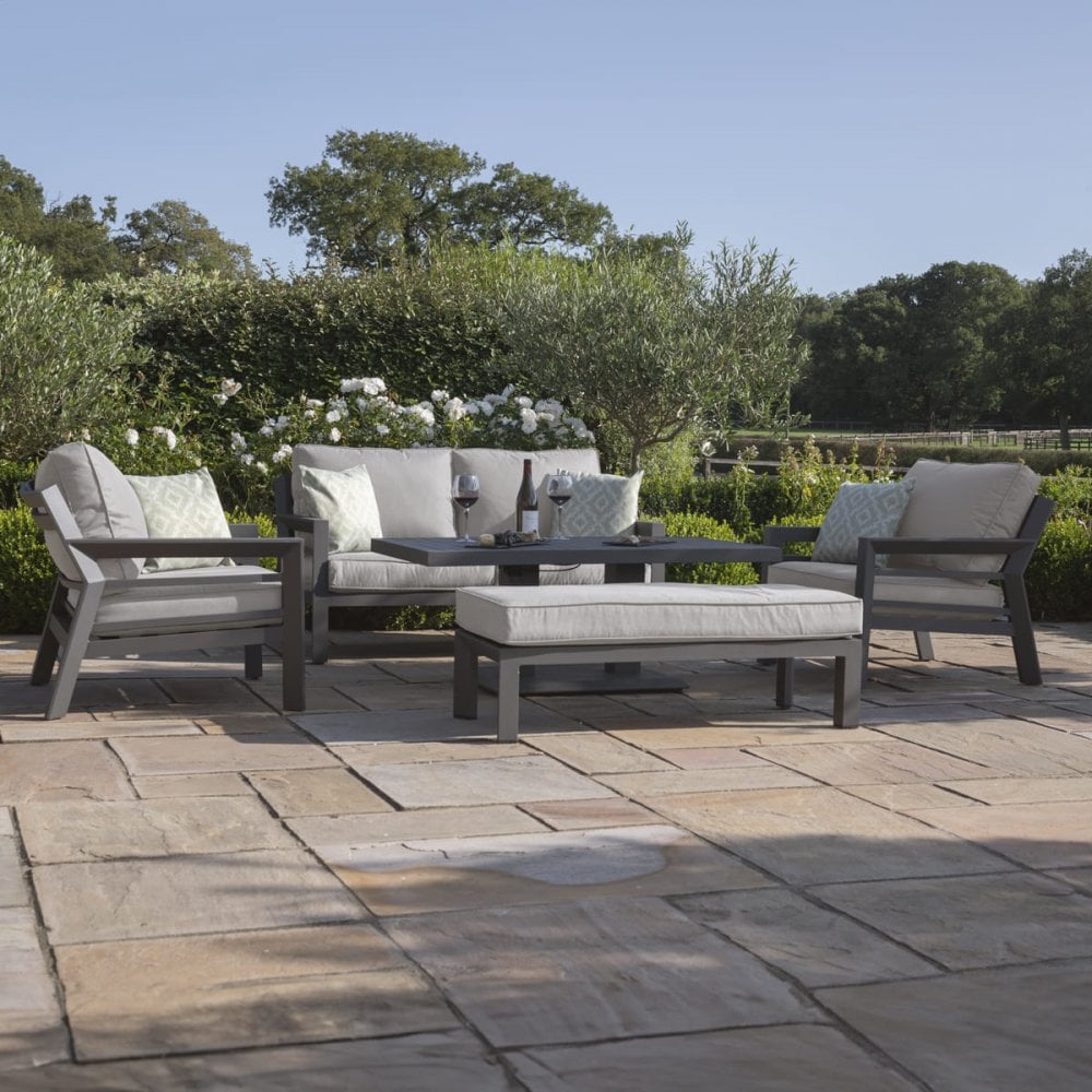 New York 2 Seat Sofa Set with Rising Table / Dove Grey