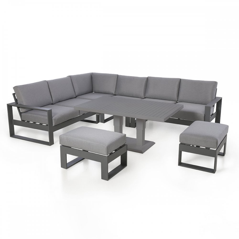 Amalfi Large Corner Dining Set with Rectangular Rising Table