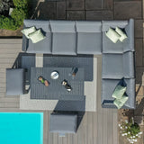 Amalfi Large Corner Dining Set with Rectangular Rising Table