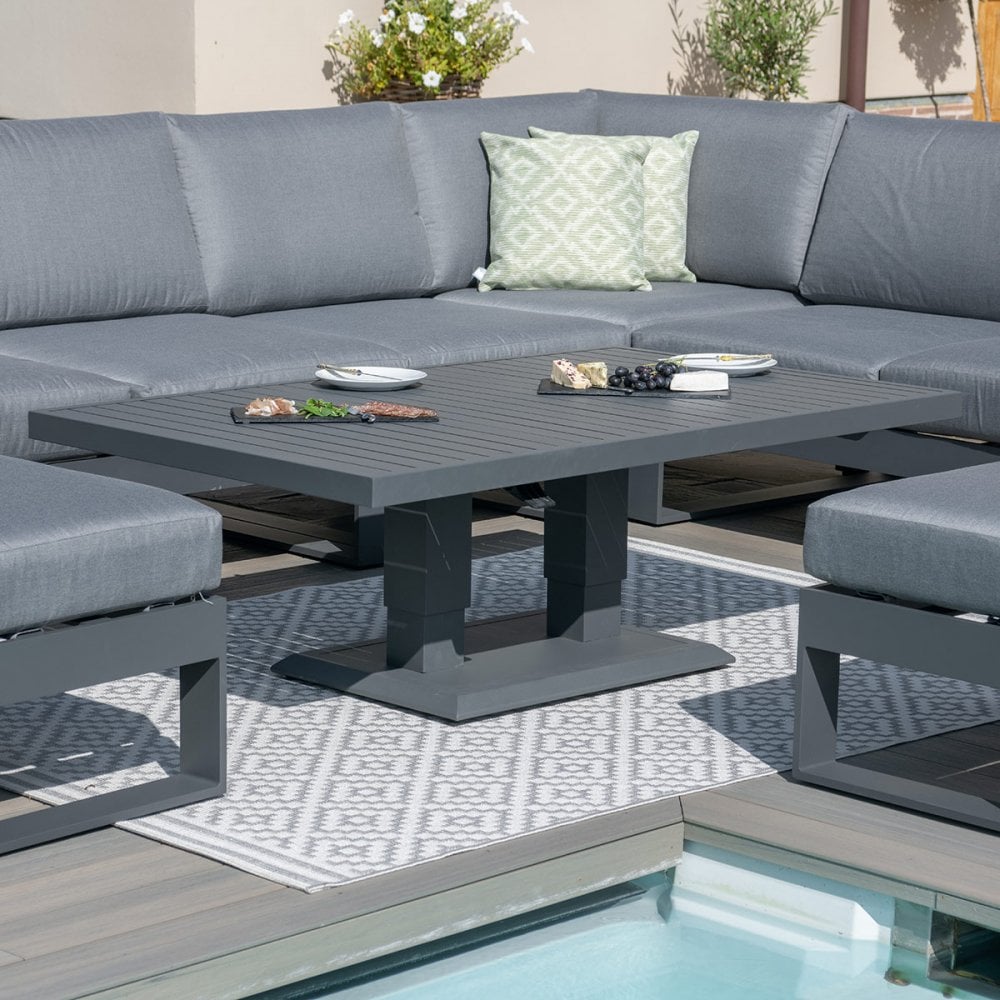 Amalfi Large Corner Dining Set with Rectangular Rising Table