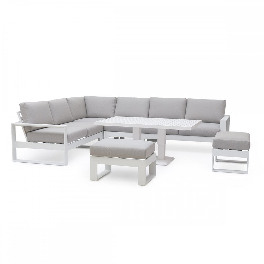 Amalfi Large Corner Dining Set with Rectangular Rising Table