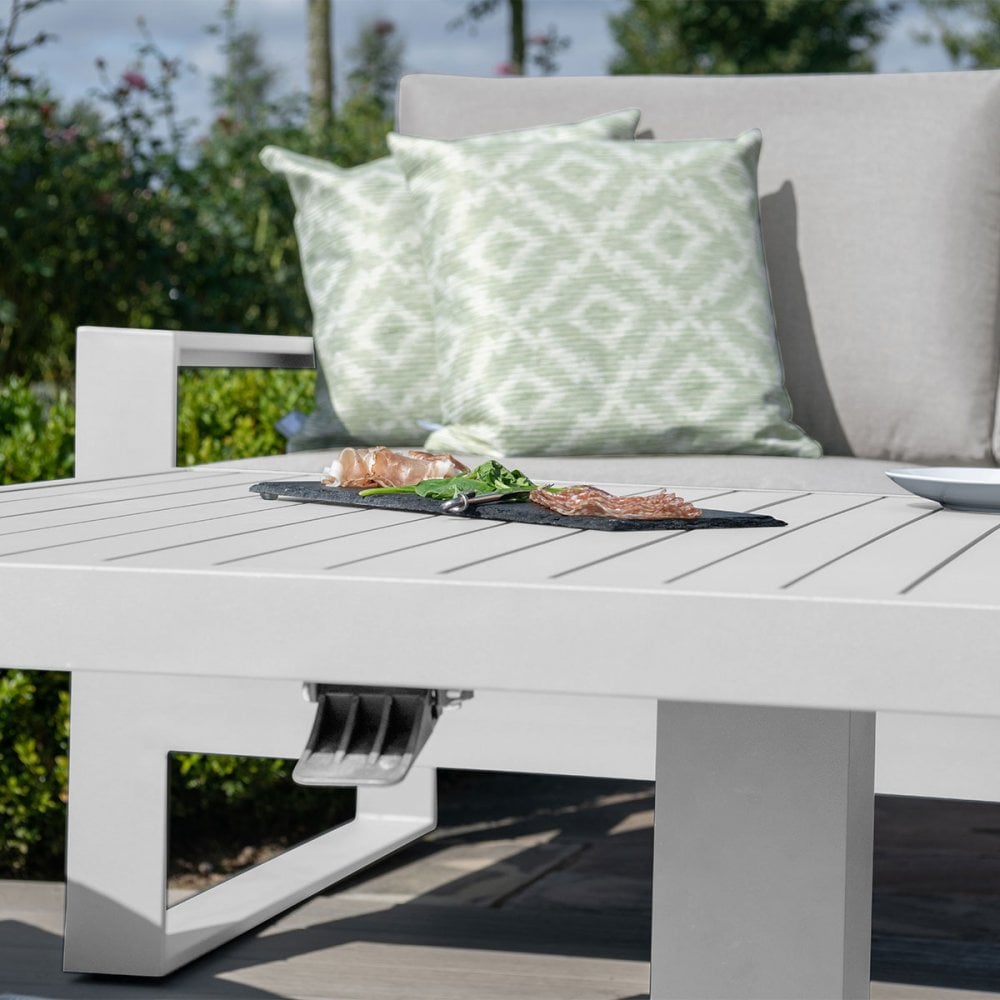 Amalfi Large Corner Dining Set with Rectangular Rising Table