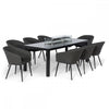 Ambition 8 Seat Rectangular Fire Pit Dining Set