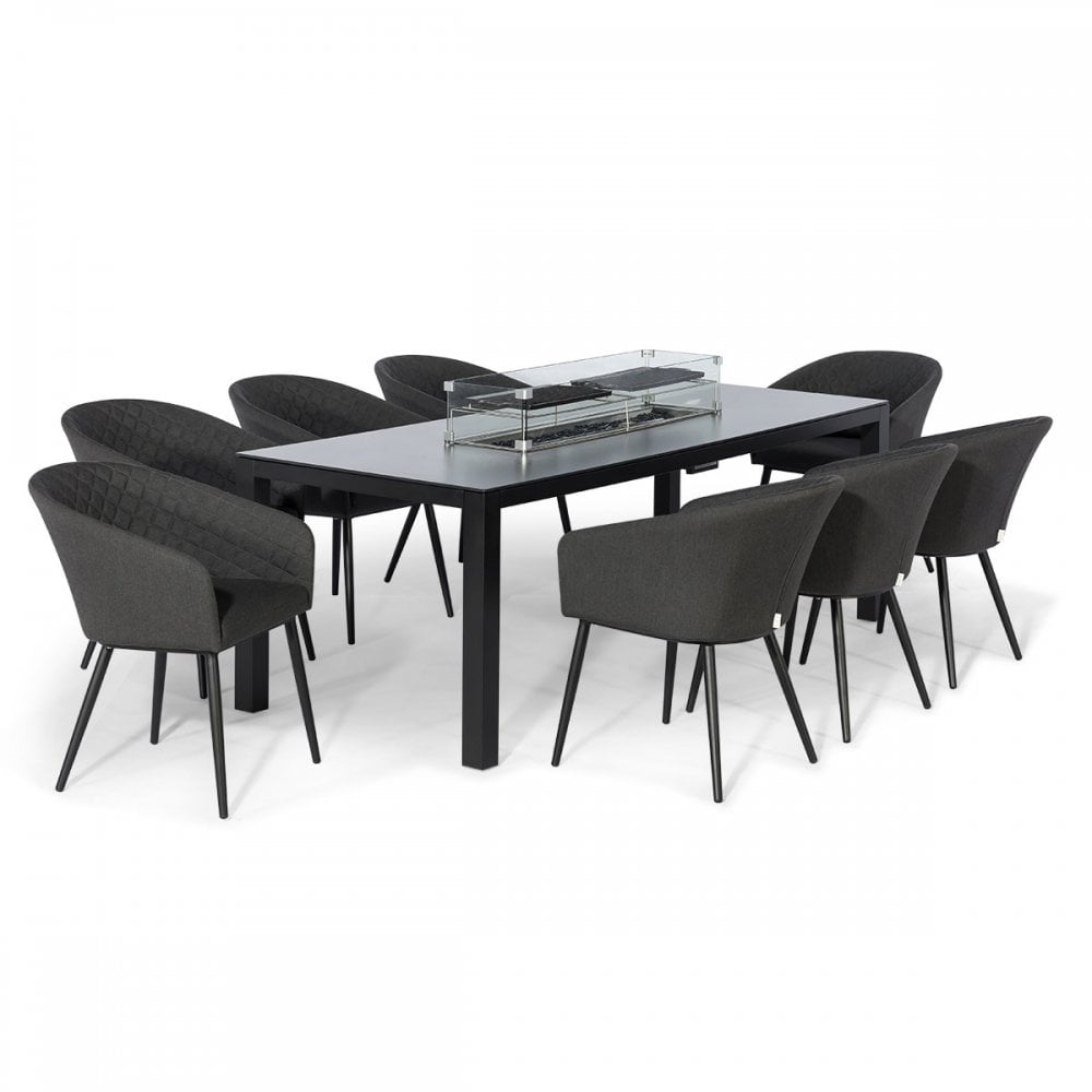 Ambition 8 Seat Rectangular Fire Pit Dining Set