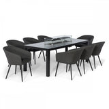 Ambition 8 Seat Rectangular Fire Pit Dining Set
