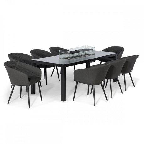 Ambition 8 Seat Rectangular Fire Pit Dining Set