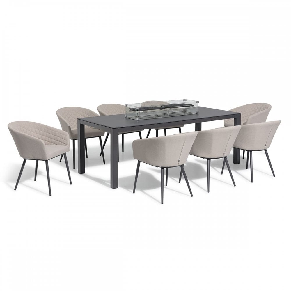 Ambition 8 Seat Rectangular Fire Pit Dining Set