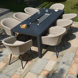 Ambition 8 Seat Rectangular Fire Pit Dining Set