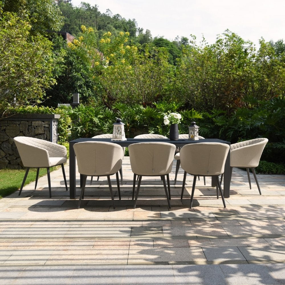 Ambition 8 Seat Rectangular Fire Pit Dining Set
