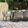 Ambition 8 Seat Rectangular Fire Pit Dining Set