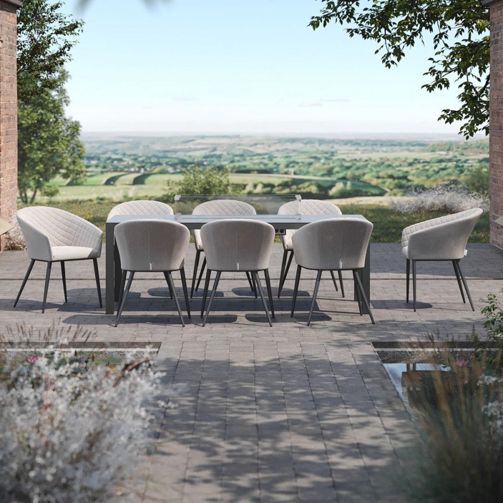 Ambition 8 Seat Rectangular Fire Pit Dining Set