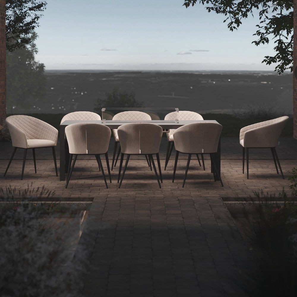 Ambition 8 Seat Rectangular Fire Pit Dining Set
