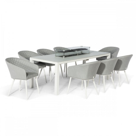 Ambition 8 Seat Rectangular Fire Pit Dining Set