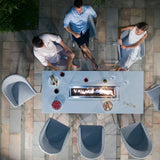 Ambition 8 Seat Rectangular Fire Pit Dining Set