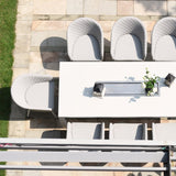 Ambition 8 Seat Rectangular Fire Pit Dining Set