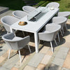 Ambition 8 Seat Rectangular Fire Pit Dining Set