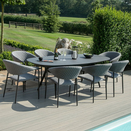 Pebble 8 Seat Oval Dining Set