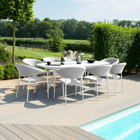 Pebble 8 Seat Oval Dining Set