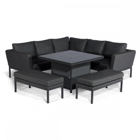 Pulse Square Corner Dining Set with Fire Pit
