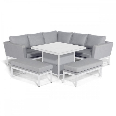Pulse Square Corner Dining Set with Fire Pit