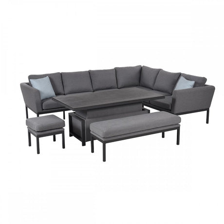 Pulse Left Handed Rectangular Corner Dining Set with Rising Table