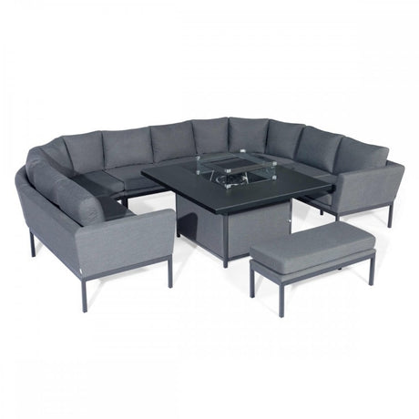 Pulse U Shape Dining Set with Fire Pit