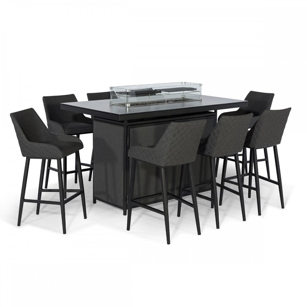 Regal 8 Seat Rectangular Fire Pit Bar Set