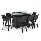 Regal 8 Seat Rectangular Fire Pit Bar Set