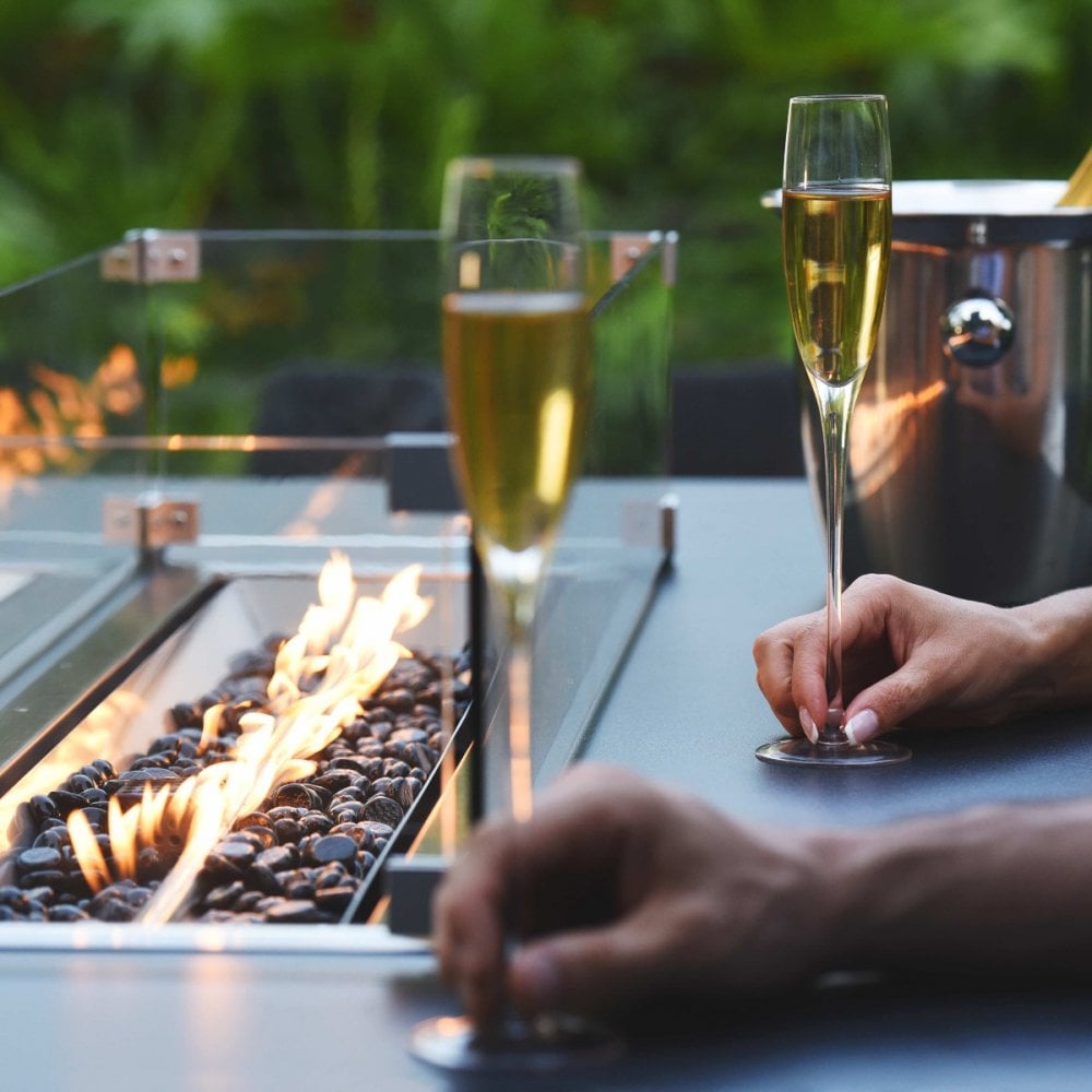Regal 8 Seat Rectangular Fire Pit Bar Set